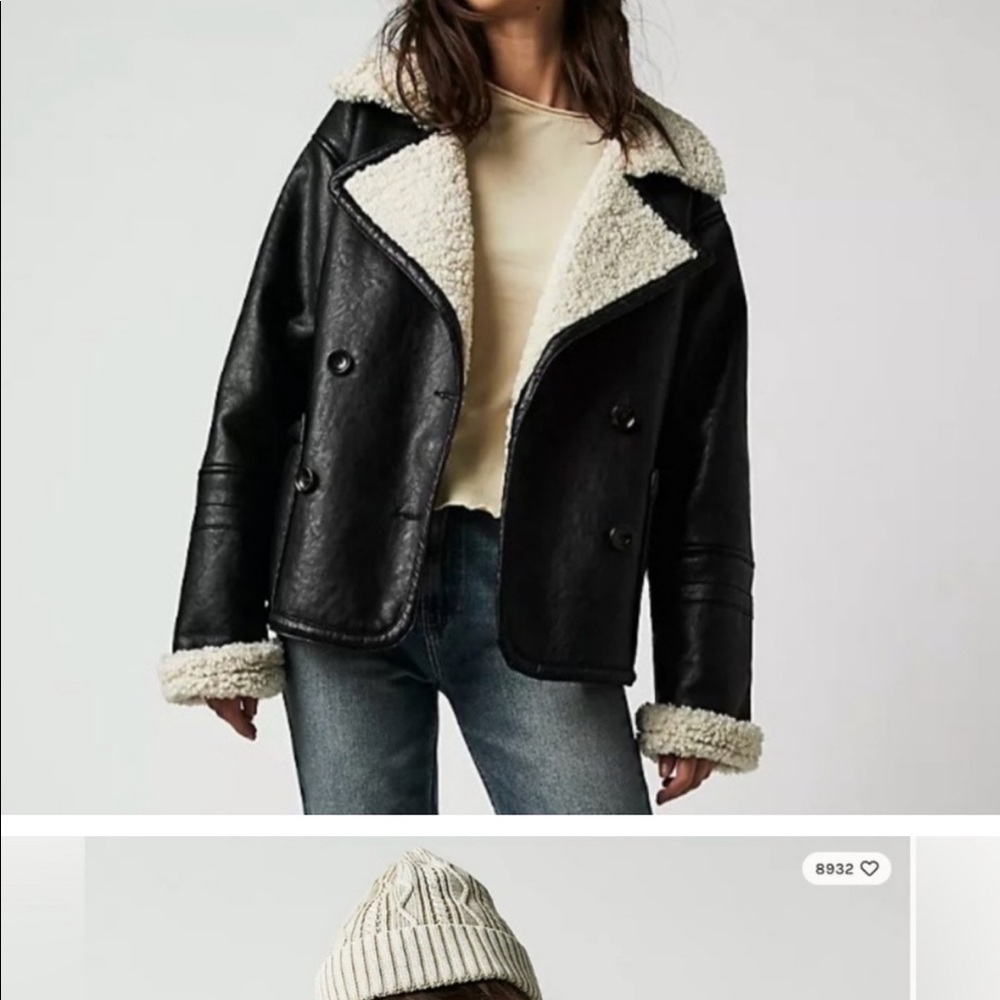 we the free kaja vegan leather shearling jacket